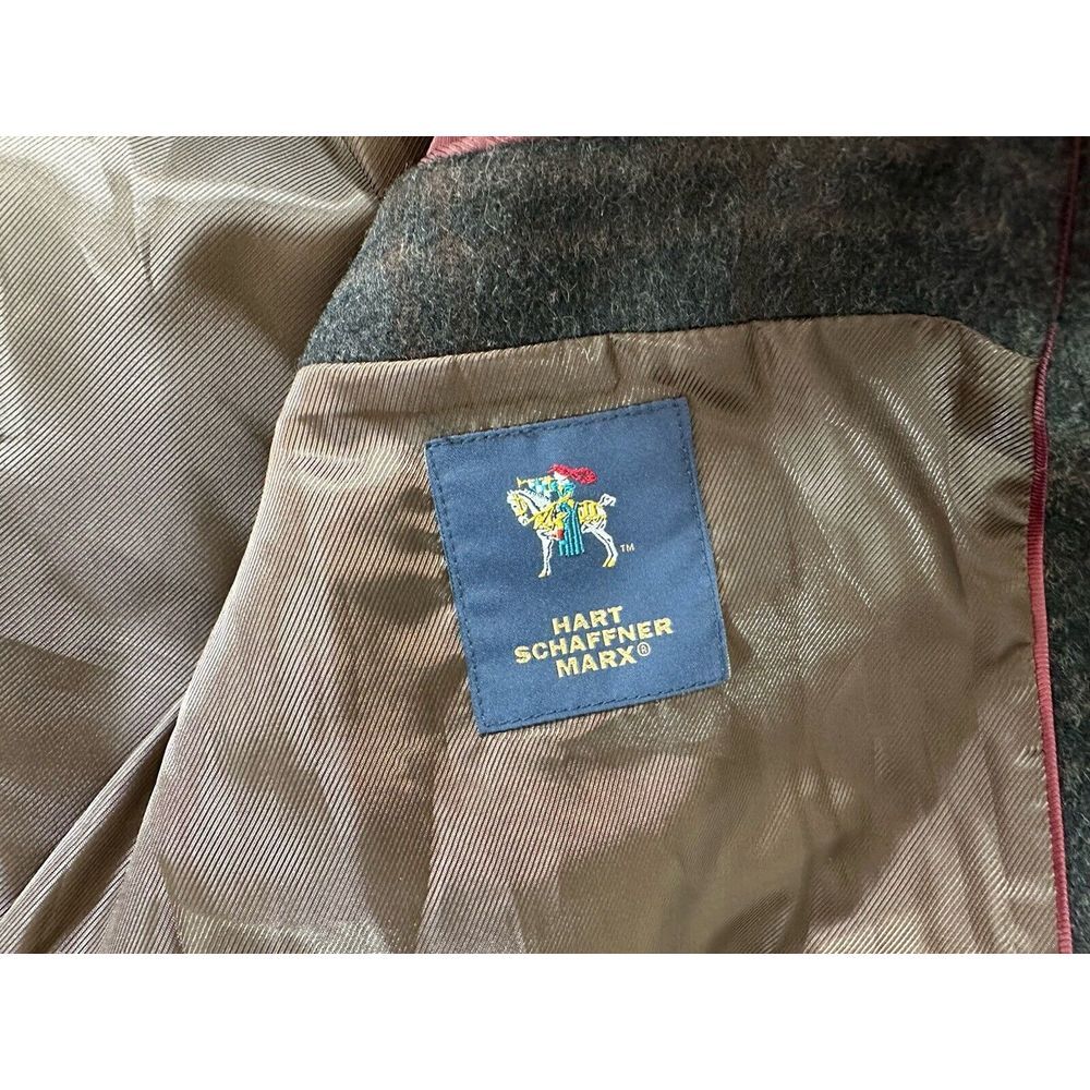 Hart Schaffner Marx Luxurious Wool Blend Over Coat 40L Windowpane‎ - Picture 10 of 14